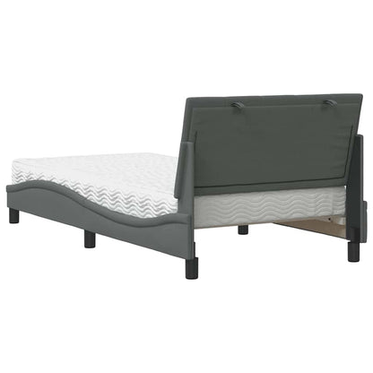 vidaXL Lit avec matelas « Hanko » gris foncé 100x200 cm Tissu