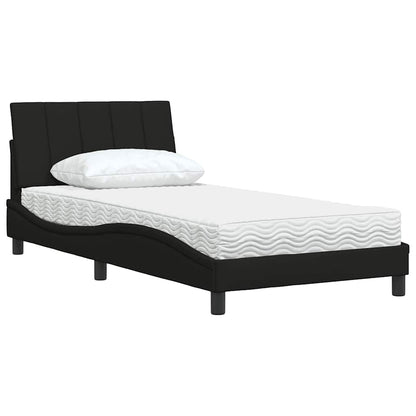 vidaXL Lit avec matelas "Hanko" Noir 100x200 cm Tissu
