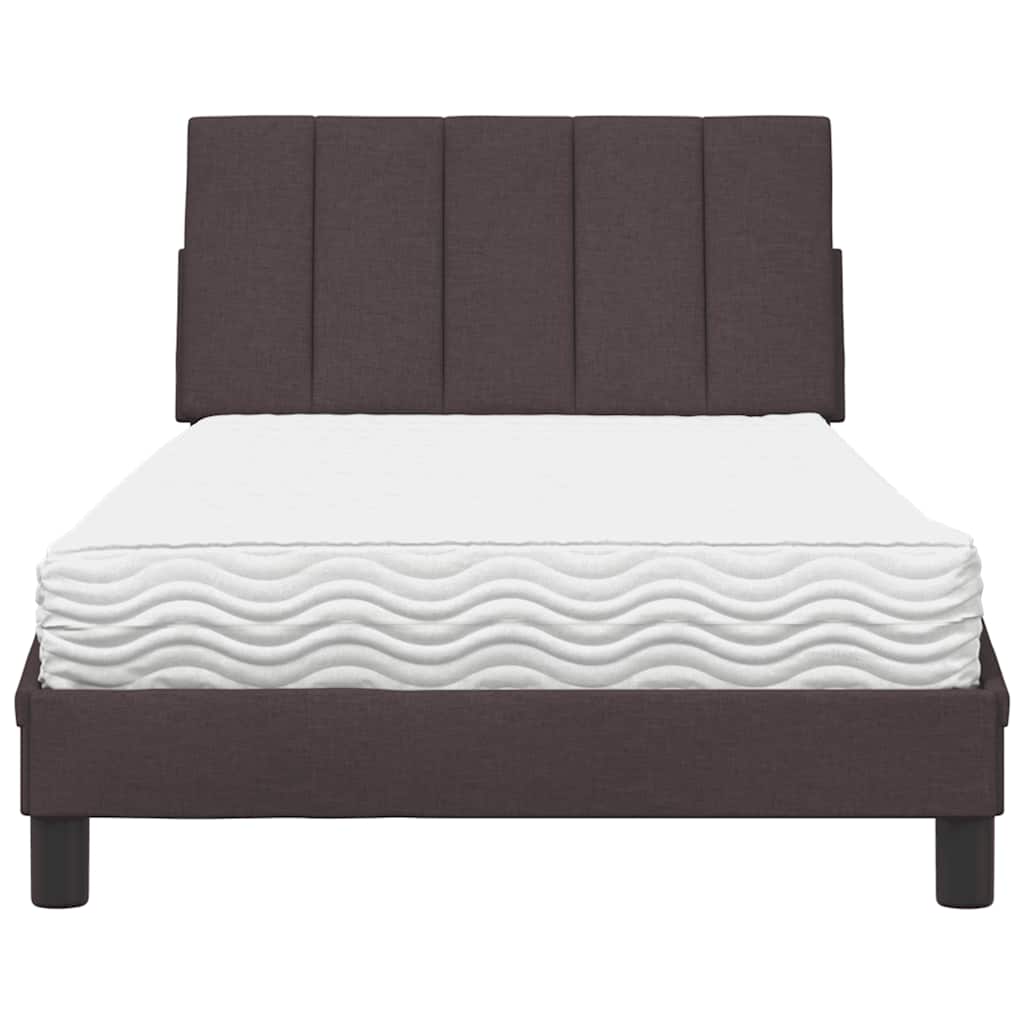 vidaXL Lit avec matelas « Hanko » Marron foncé 100x200 cm Tissu
