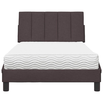vidaXL Lit avec matelas « Hanko » Marron foncé 100x200 cm Tissu