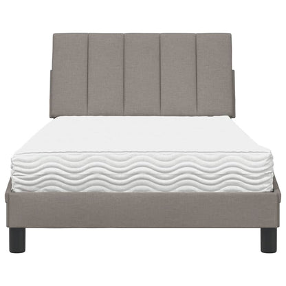 vidaXL Bett mit Matratze "Hanko" Taupe 100x200 cm Stoff