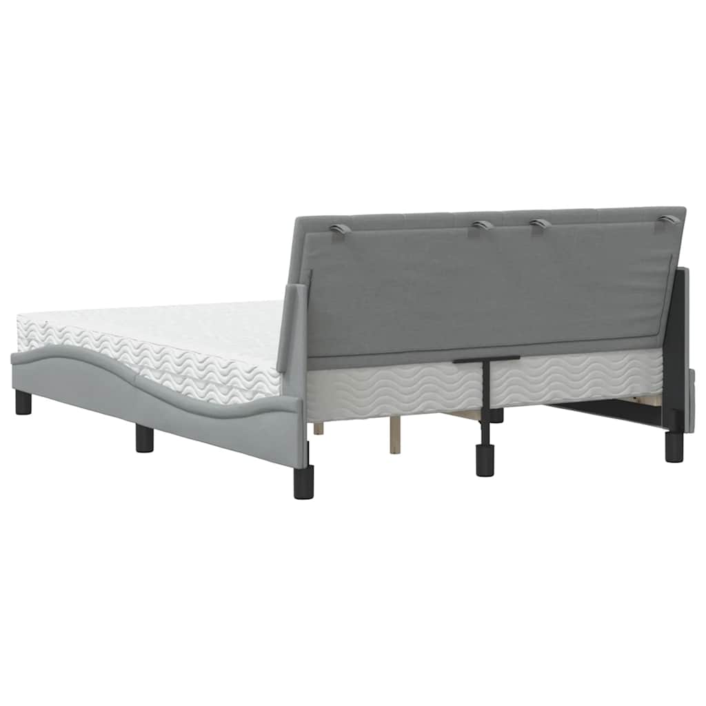 vidaXL Bett mit Matratze "Hanko" Hellgrau 120x200 cm Stoff