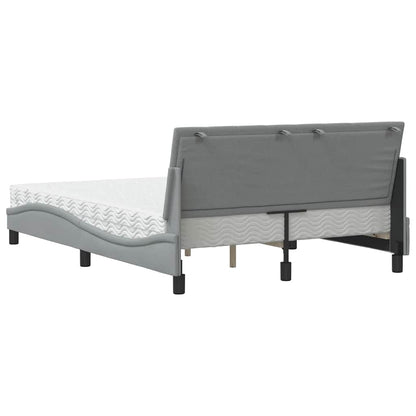 vidaXL Bett mit Matratze "Hanko" Hellgrau 120x200 cm Stoff