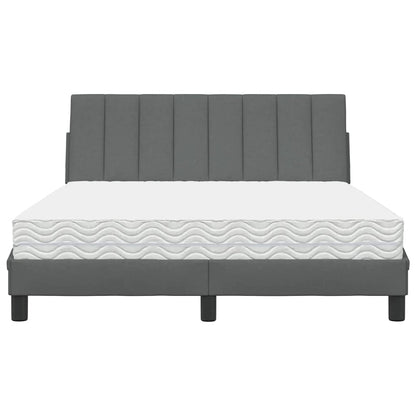 vidaXL Bett mit Matratze "Hanko" Dunkelgrau 120x200 cm Stoff