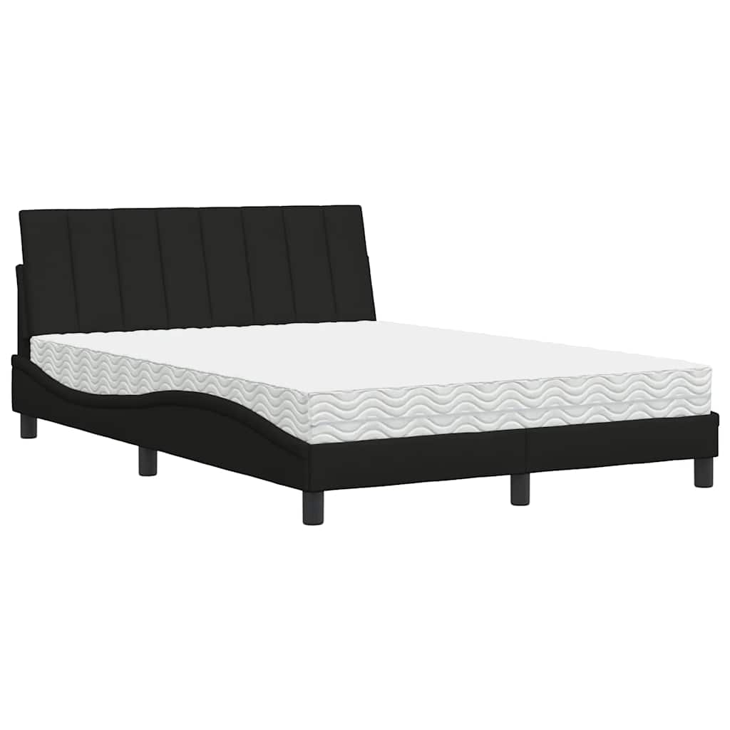 vidaXL Lit avec matelas « Hanko » Noir 120 x 200 cm Tissu