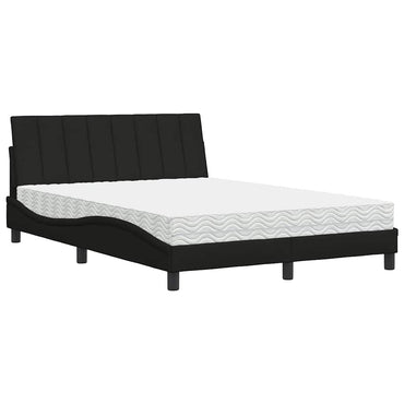 vidaXL Lit avec matelas « Hanko » Noir 120 x 200 cm Tissu