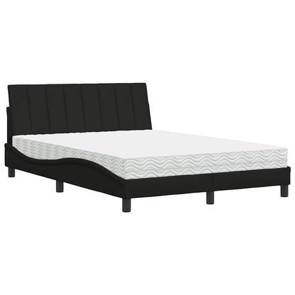 vidaXL Lit avec matelas « Hanko » Noir 120 x 200 cm Tissu