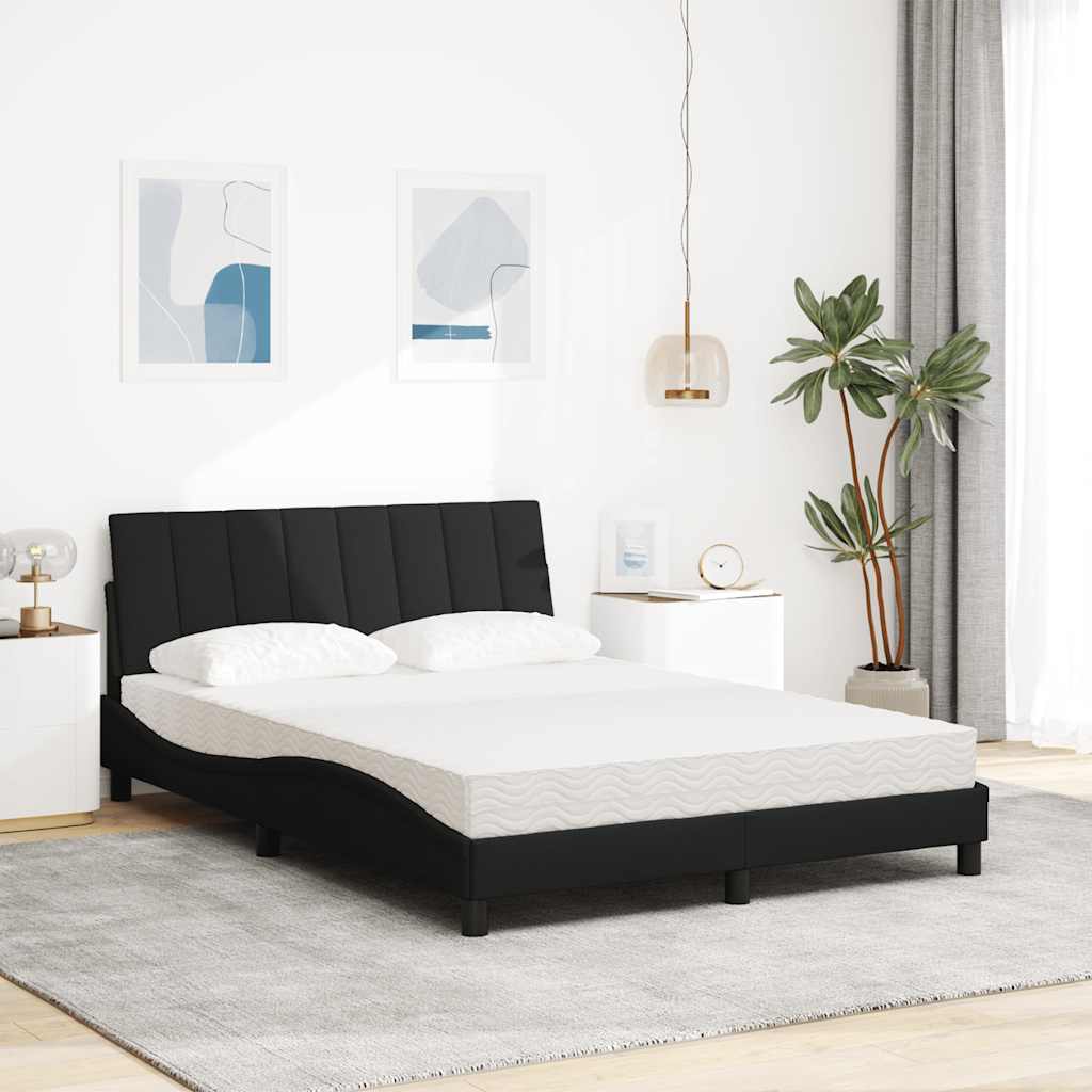 vidaXL Lit avec matelas « Hanko » Noir 120 x 200 cm Tissu