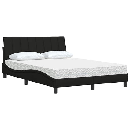 vidaXL Lit avec matelas « Hanko » Noir 120 x 200 cm Tissu