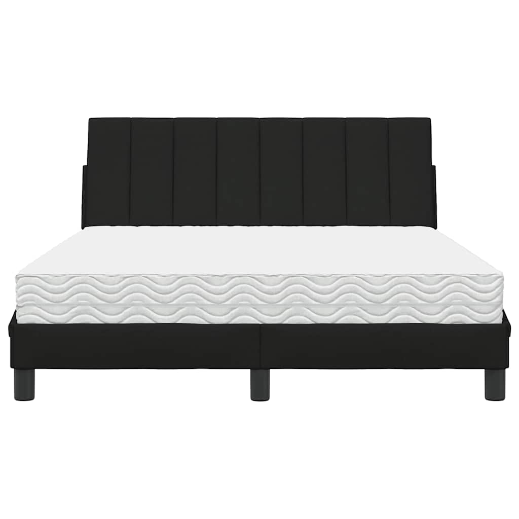 vidaXL Lit avec matelas « Hanko » Noir 120 x 200 cm Tissu