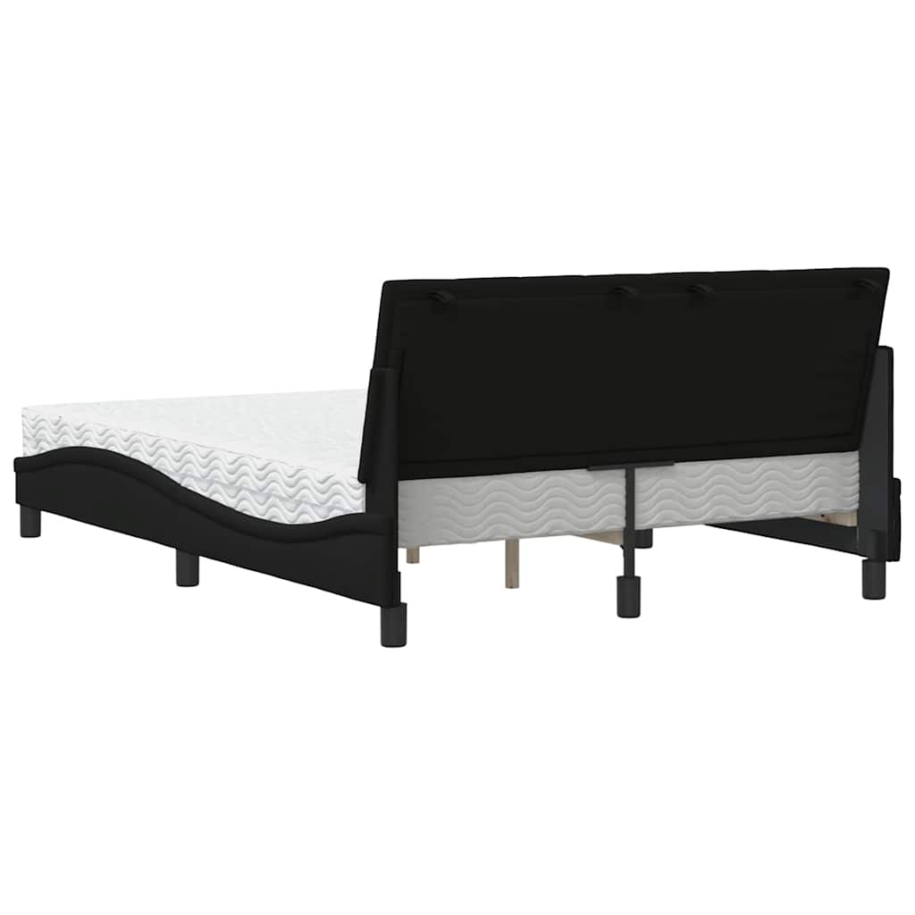 vidaXL Lit avec matelas « Hanko » Noir 120 x 200 cm Tissu