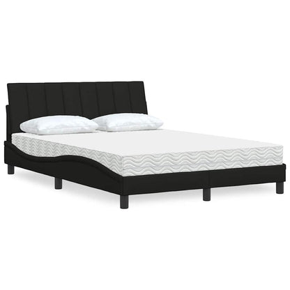 vidaXL Lit avec matelas « Hanko » Noir 120 x 200 cm Tissu