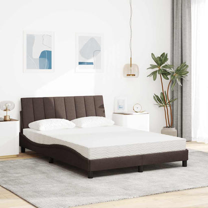vidaXL Bett mit Matratze "Hanko" Dunkelbraun 120x200 cm Stoff