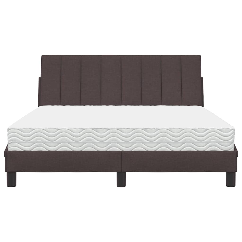 vidaXL Bett mit Matratze "Hanko" Dunkelbraun 120x200 cm Stoff