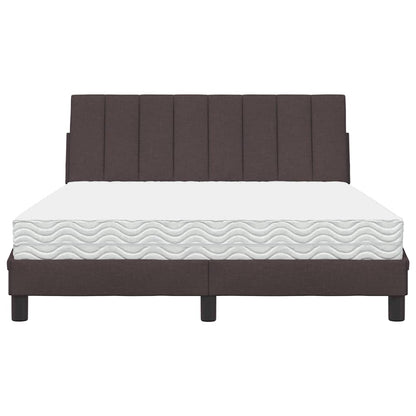 vidaXL Bett mit Matratze "Hanko" Dunkelbraun 120x200 cm Stoff