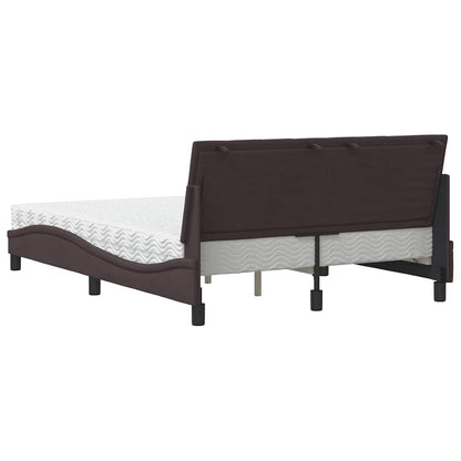 vidaXL Bett mit Matratze "Hanko" Dunkelbraun 120x200 cm Stoff