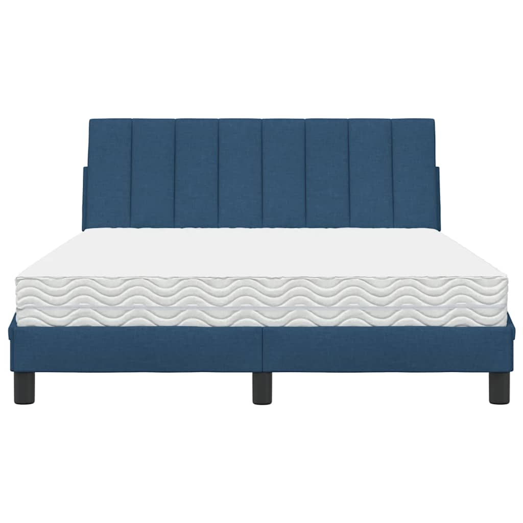 vidaXL Bett mit Matratze "Hanko" Blau 120x200 cm Stoff