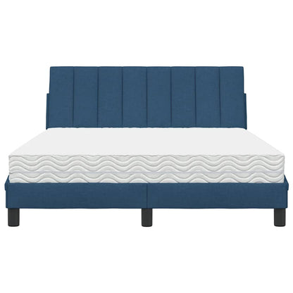 vidaXL Bett mit Matratze "Hanko" Blau 120x200 cm Stoff