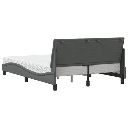 vidaXL Bett mit Matratze "Hanko" Dunkelgrau 140x190 cm Stoff