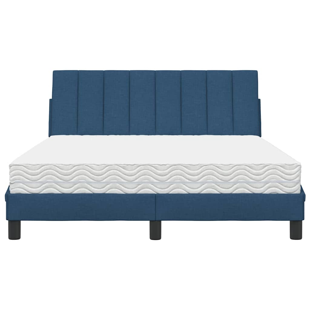vidaXL Lit avec matelas "Hanko" bleu 140x190 cm tissu