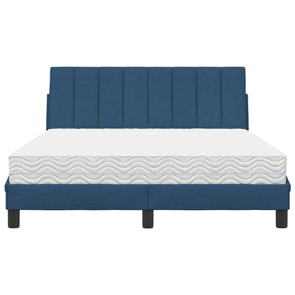 vidaXL Lit avec matelas "Hanko" bleu 140x190 cm tissu