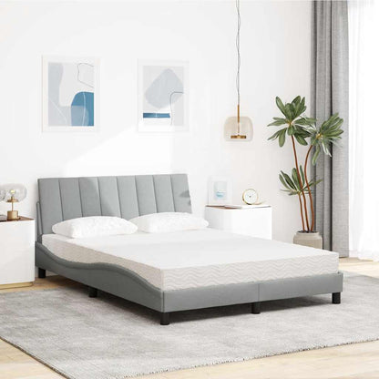 vidaXL Lit avec matelas "Hanko" Gris clair 140x200 cm Tissu