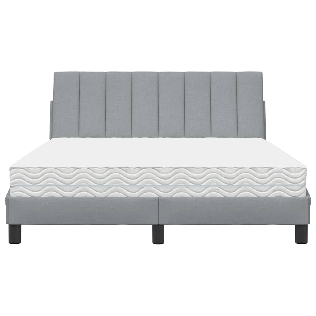 vidaXL Lit avec matelas "Hanko" Gris clair 140x200 cm Tissu