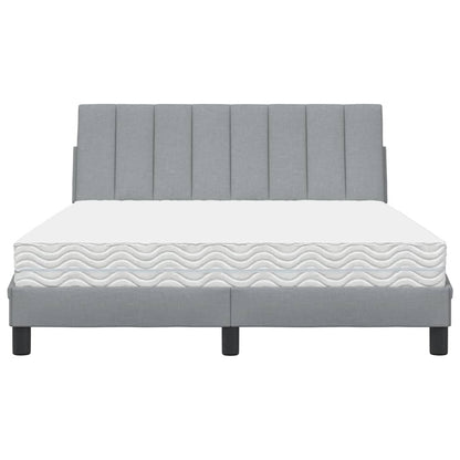 vidaXL Lit avec matelas "Hanko" Gris clair 140x200 cm Tissu