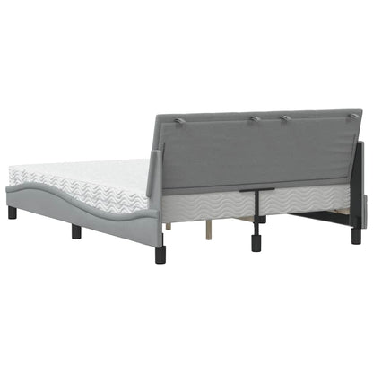 vidaXL Lit avec matelas "Hanko" Gris clair 140x200 cm Tissu