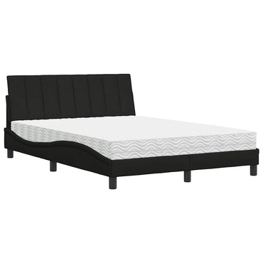 vidaXL Lit avec matelas « Hanko » Noir 140x200 cm Tissu