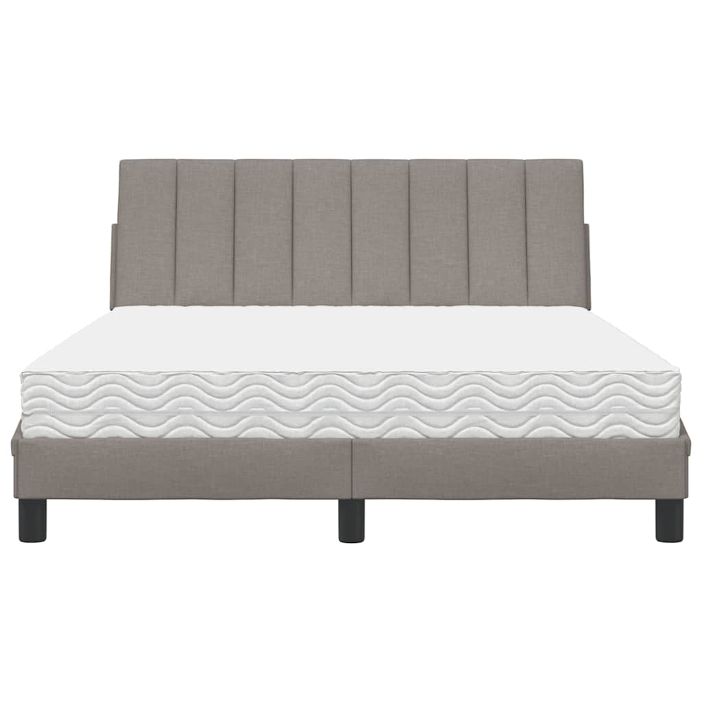 vidaXL Bett mit Matratze "Hanko" Taupe 140x200 cm Stoff