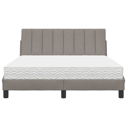 vidaXL Bett mit Matratze "Hanko" Taupe 140x200 cm Stoff