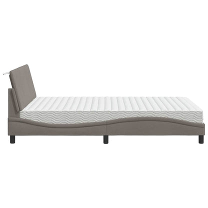 vidaXL Bett mit Matratze "Hanko" Taupe 140x200 cm Stoff