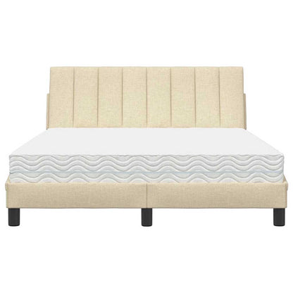 vidaXL Bett mit Matratze "Hanko" Creme 140x200 cm Stoff