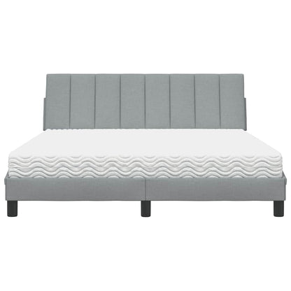 vidaXL Lit avec matelas "Hanko" gris clair 160x200 cm tissu