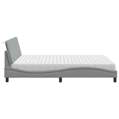vidaXL Lit avec matelas "Hanko" gris clair 160x200 cm tissu