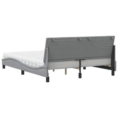 vidaXL Lit avec matelas "Hanko" gris clair 160x200 cm tissu