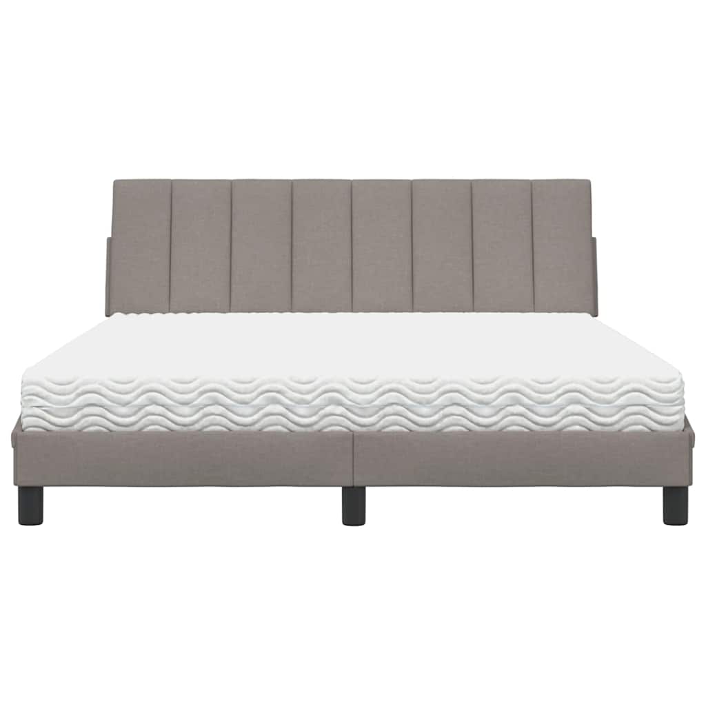 vidaXL Bett mit Matratze "Hanko" Taupe 160x200 cm Stoff