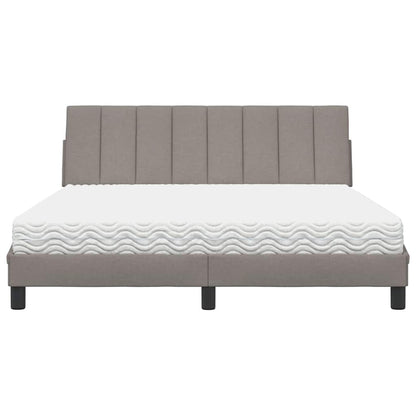 vidaXL Bett mit Matratze "Hanko" Taupe 160x200 cm Stoff
