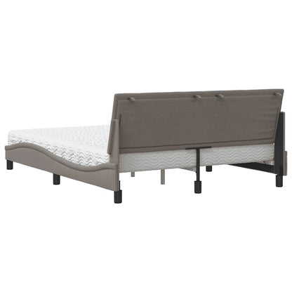 vidaXL Bett mit Matratze "Hanko" Taupe 160x200 cm Stoff