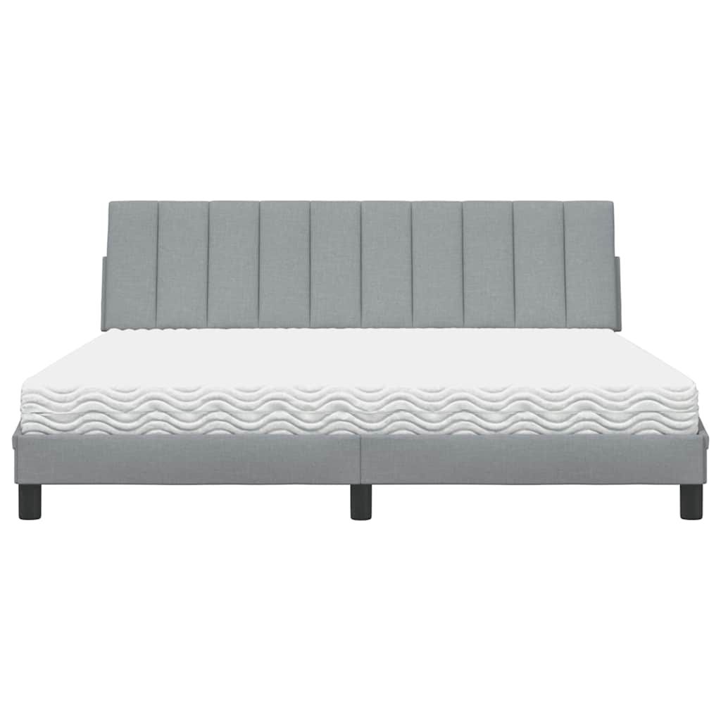 vidaXL Lit avec matelas "Hanko" gris clair 180x200 cm tissu