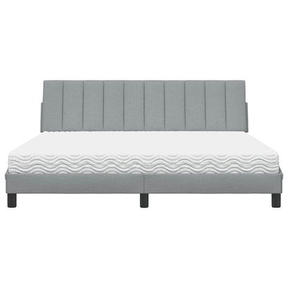 vidaXL Lit avec matelas "Hanko" gris clair 180x200 cm tissu