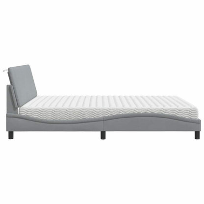 vidaXL Lit avec matelas "Hanko" gris clair 180x200 cm tissu