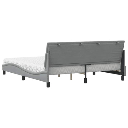 vidaXL Lit avec matelas "Hanko" gris clair 180x200 cm tissu