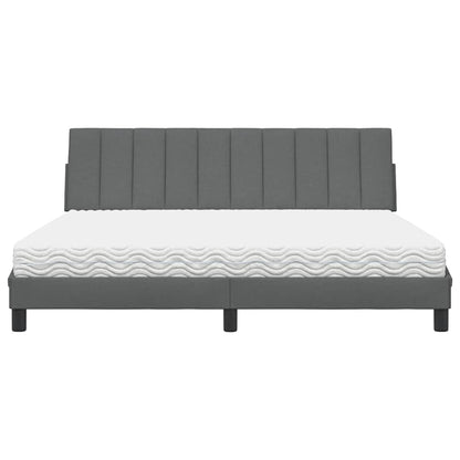 vidaXL Lit avec matelas "Hanko" Gris foncé 180x200 cm Tissu