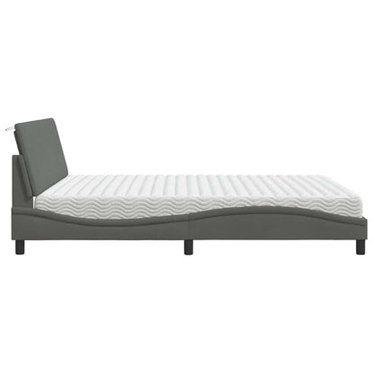 vidaXL Lit avec matelas "Hanko" Gris foncé 180x200 cm Tissu