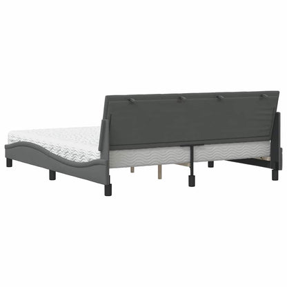 vidaXL Lit avec matelas "Hanko" Gris foncé 180x200 cm Tissu