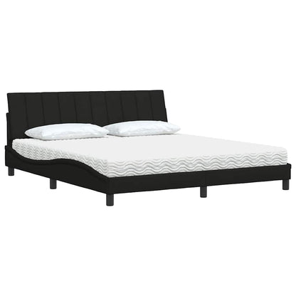 vidaXL Lit avec matelas "Hanko" Noir 180x200 cm Tissu