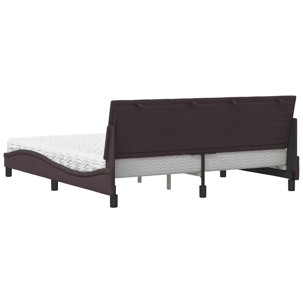 vidaXL Bett mit Matratze "Hanko" Dunkelbraun 180x200 cm Stoff