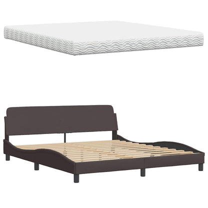 vidaXL Bett mit Matratze "Hanko" Dunkelbraun 180x200 cm Stoff